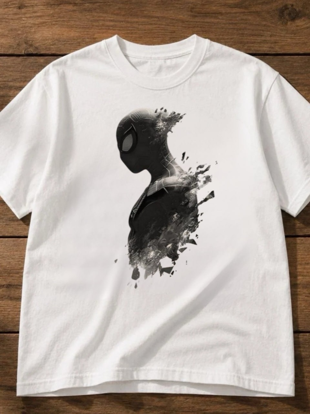 Gildan White Short-Sleeve Tee with Black Spider Graphic